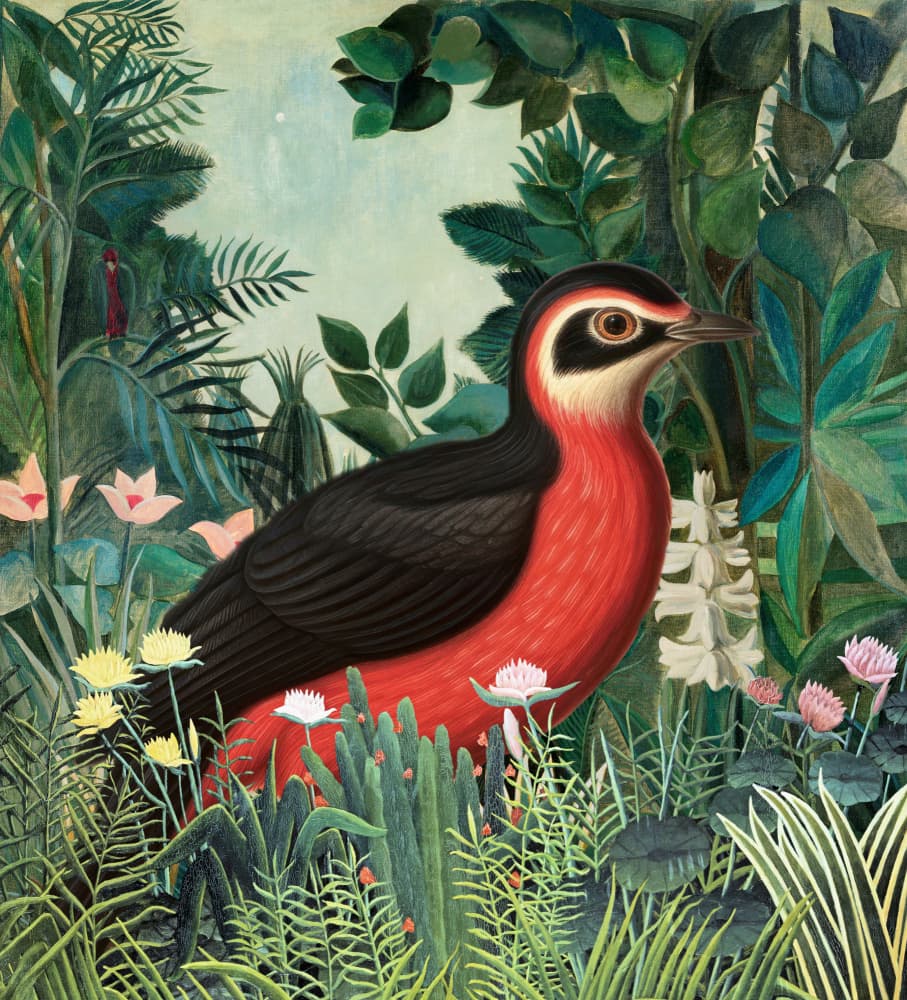 Vibrant Jungle Bird by Marja van den Hurk — canvas wall art
