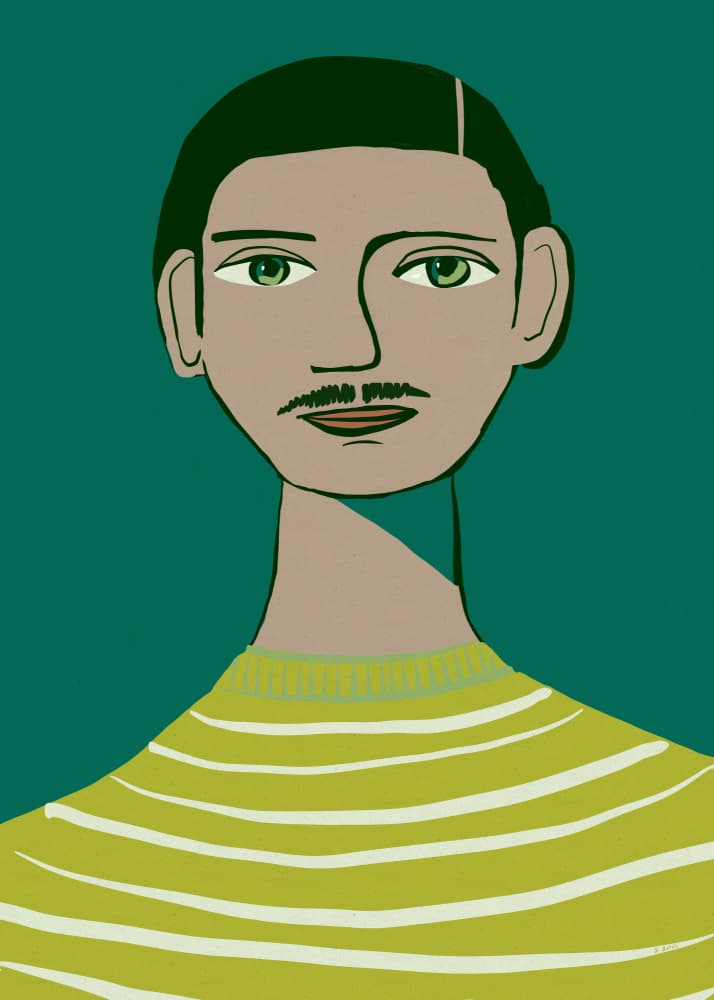 Green Eyed Modern Man by Sharyn Bursic — canvas wall art