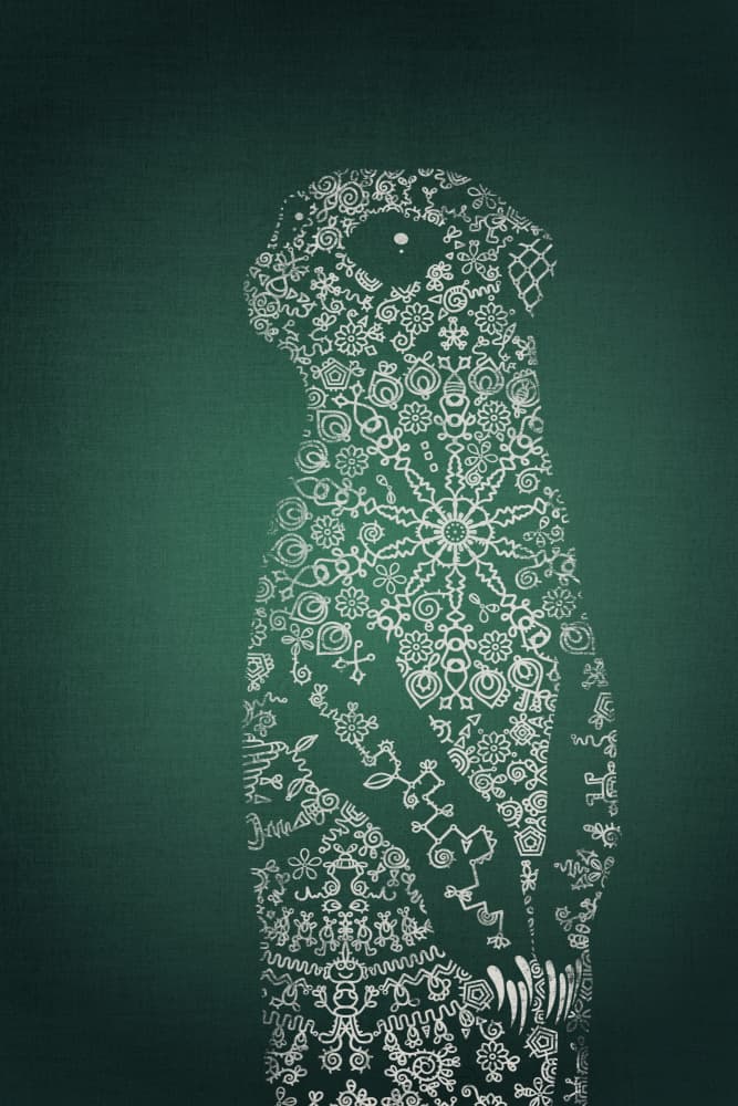 Intricate Meerkat Design by Ema Paraschiv — canvas wall art