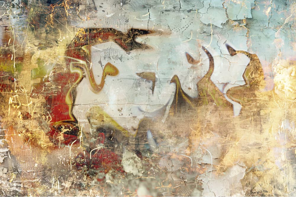 Distressed Gold Abstract by Rafal Kulik — canvas wall art