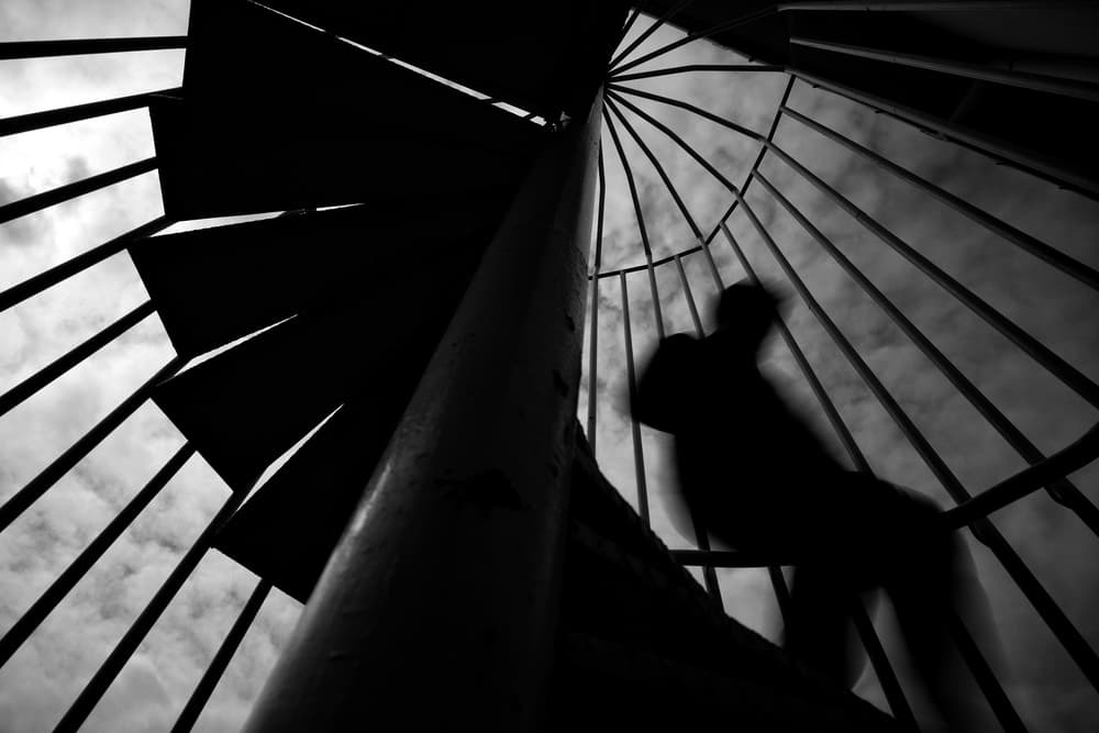 Spiral Staircase Silhouette by Ali Ayer — canvas wall art