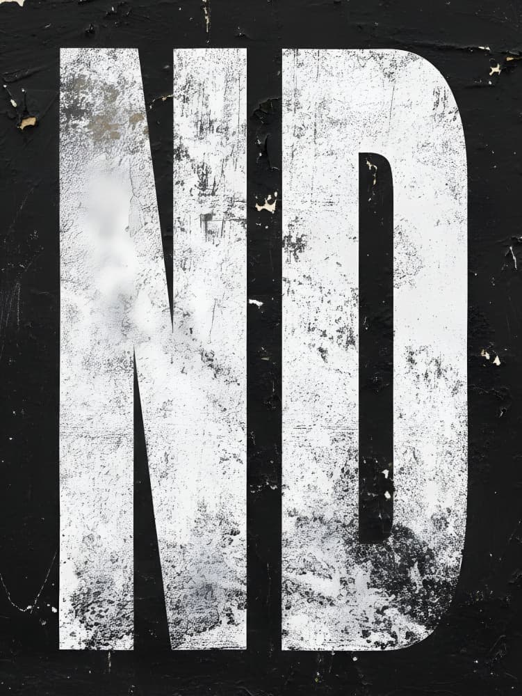 Distressed ND Letters by HUGO — canvas wall art
