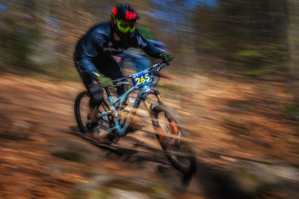 Dynamic Trail Biking Action by Benny Pettersson — canvas wall art