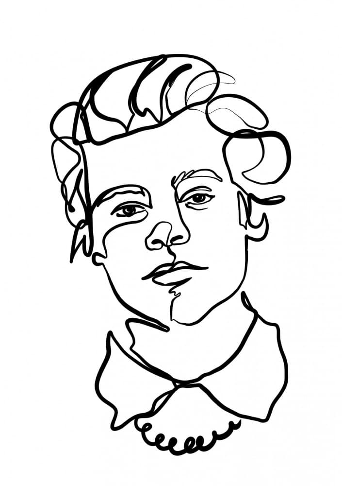 Pensive Line Portrait by Hanna Lee Tidd — canvas wall art