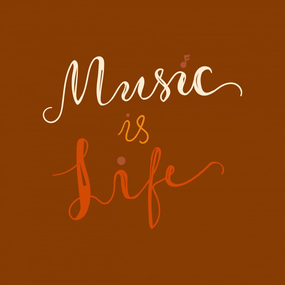 Music Is Life Script by Marika Barsrsind — canvas wall art
