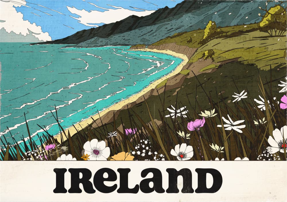 Ireland Coastal Wildflowers by Nicholas — canvas wall art