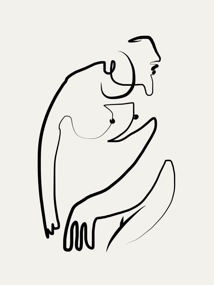 Minimalist Nude Drawing by Little Dean — canvas wall art