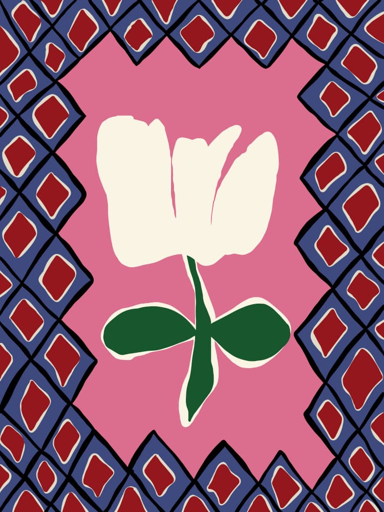 Modern Pink Flower Frame by Miho Art Studio — canvas wall art