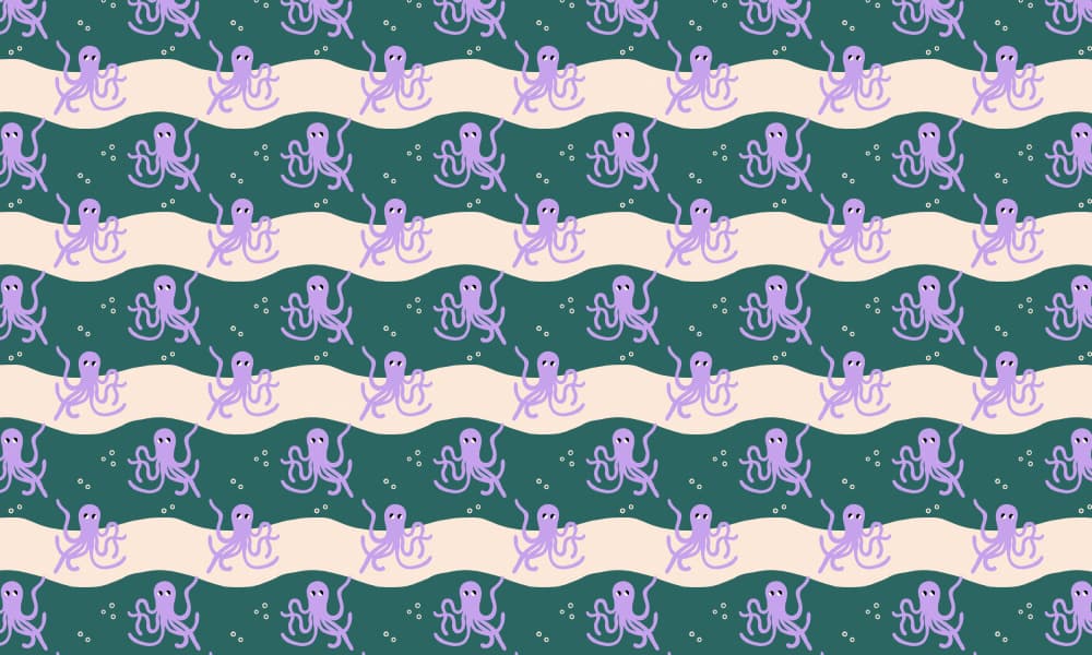 Playful Octopus Waves by Maren Gross — canvas wall art