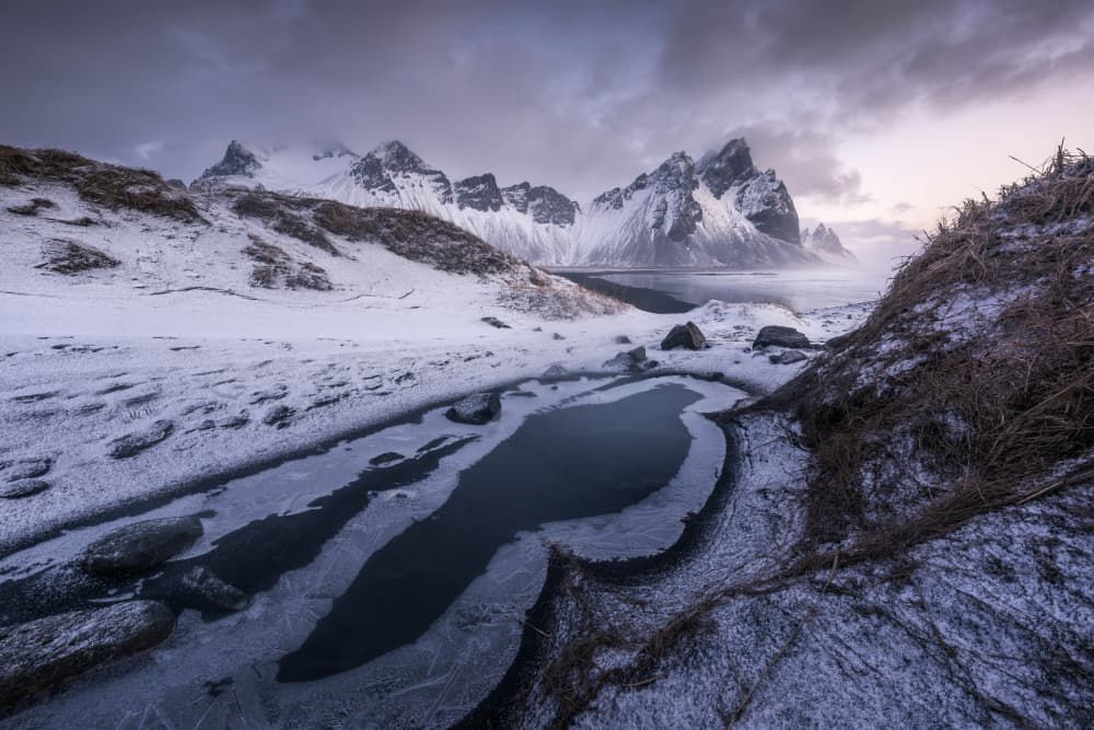 Frozen Mountain Landscape by Jorge Ruiz Dueso — canvas wall art