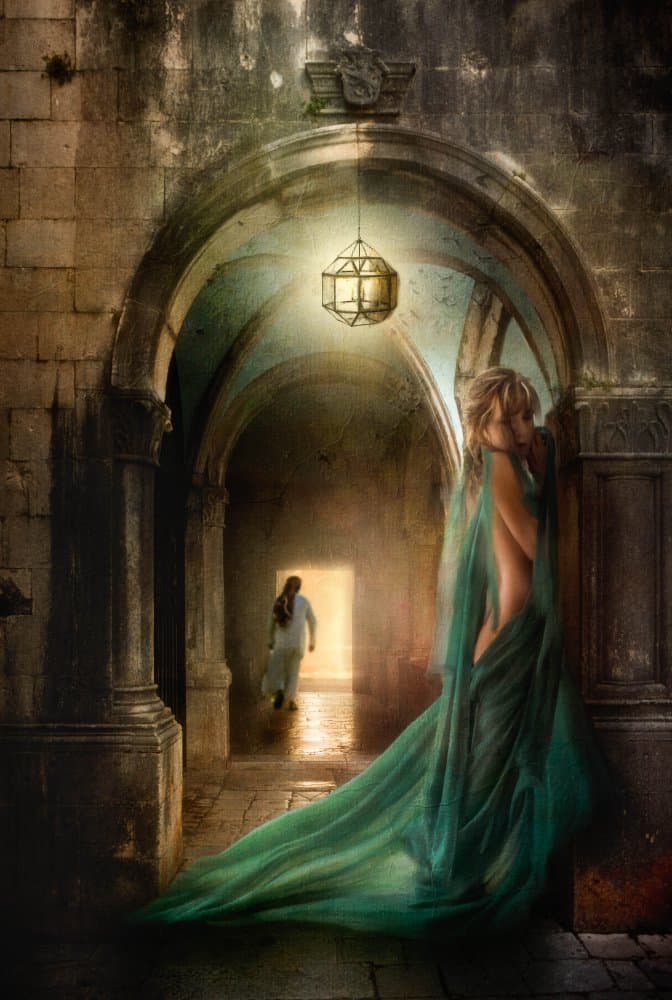 Green Dress Farewell by Charlaine Gerber — canvas wall art