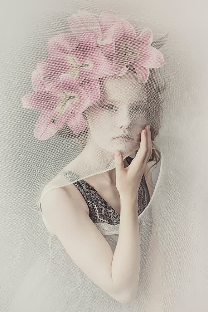 Ethereal Lily Portrait by Carola Kayen-Mouthaan — canvas wall art