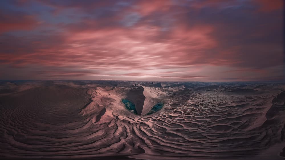 Red Sky Desert Oasis by YANGYING — canvas wall art