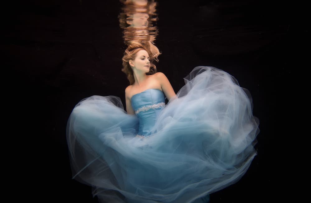 Elegant Woman Underwater by Gabriela Slegrova — canvas wall art