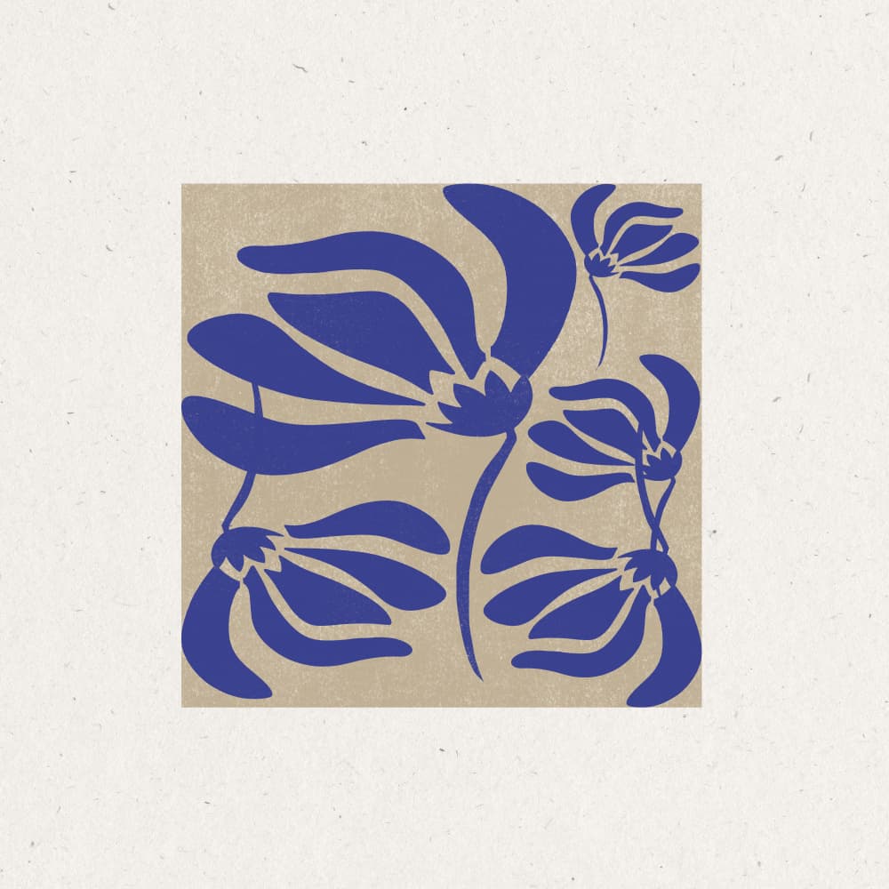 Blue Petal Dance by THE MIUUS STUDIO — canvas wall art