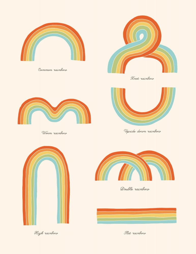 Playful Rainbow Shapes by Florent Bodart — canvas wall art