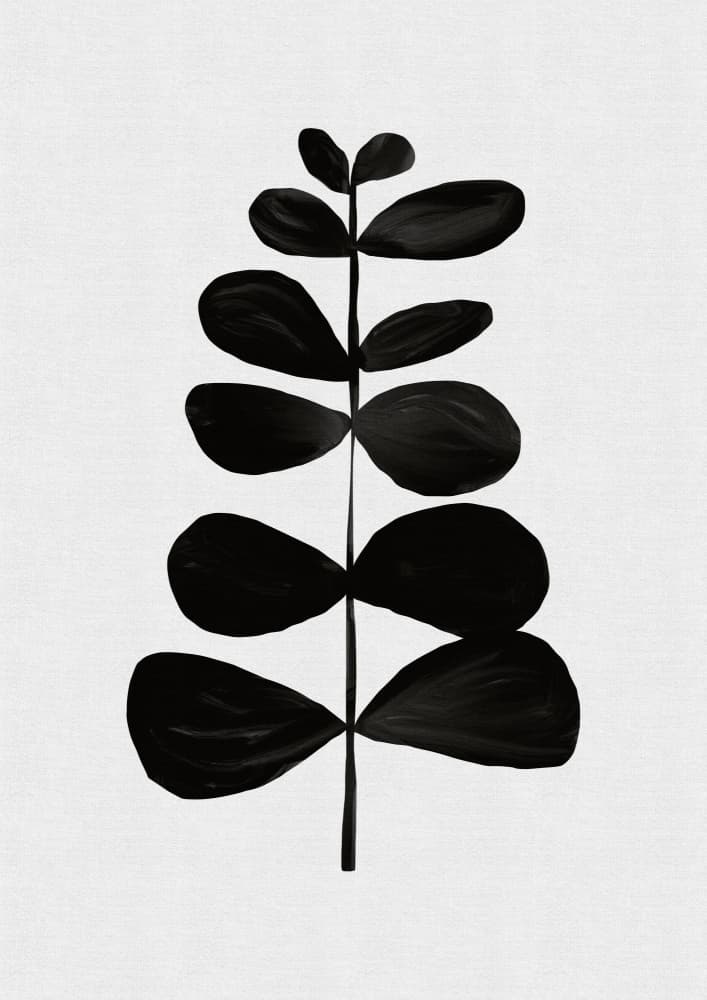 Minimalist Black Plant by Orara Studio — canvas wall art