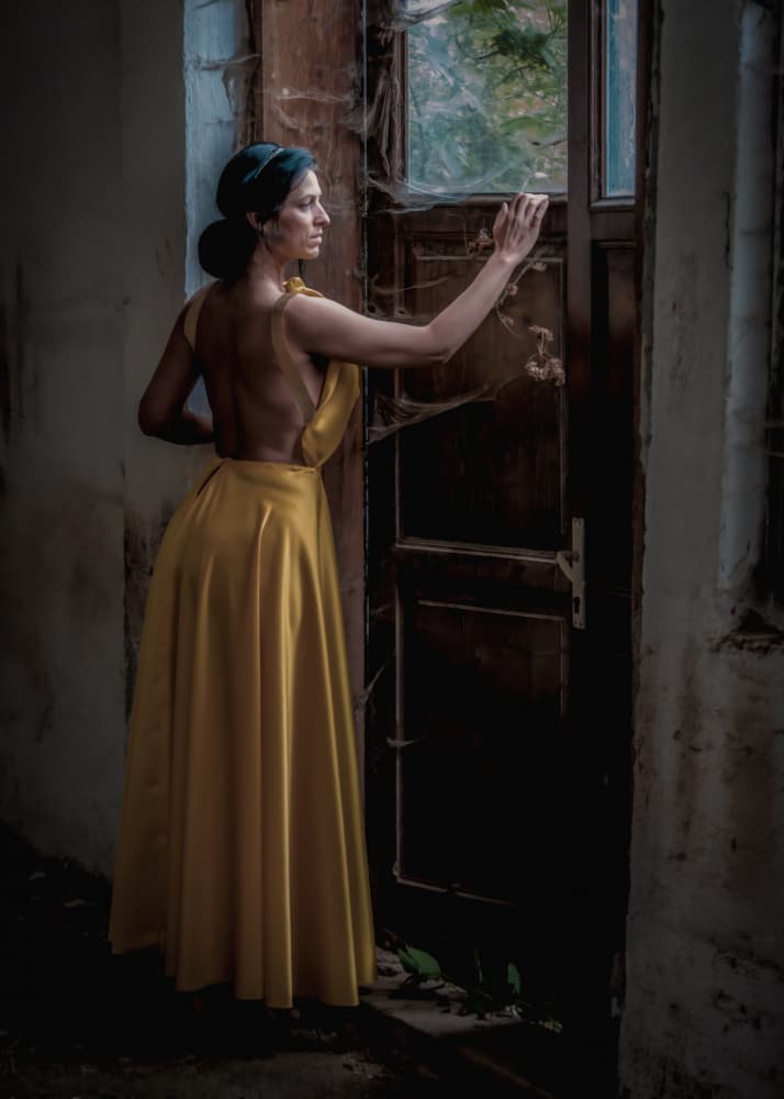 Woman in Golden Gown by Cristian Pavel — canvas wall art