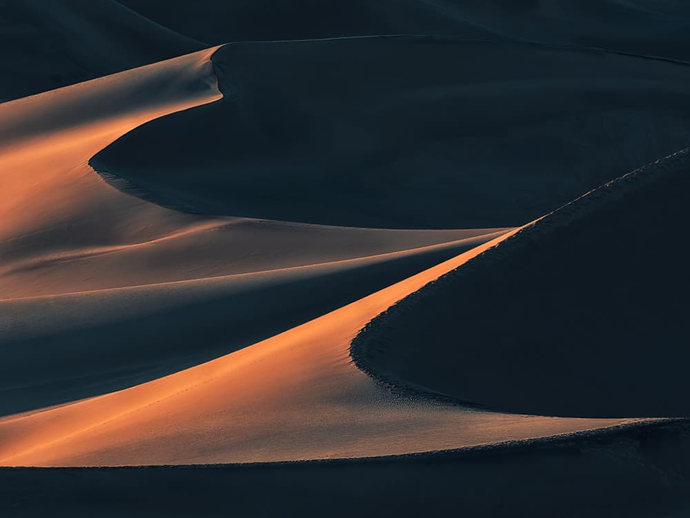 Golden Desert Curves by Mei Xu — canvas wall art