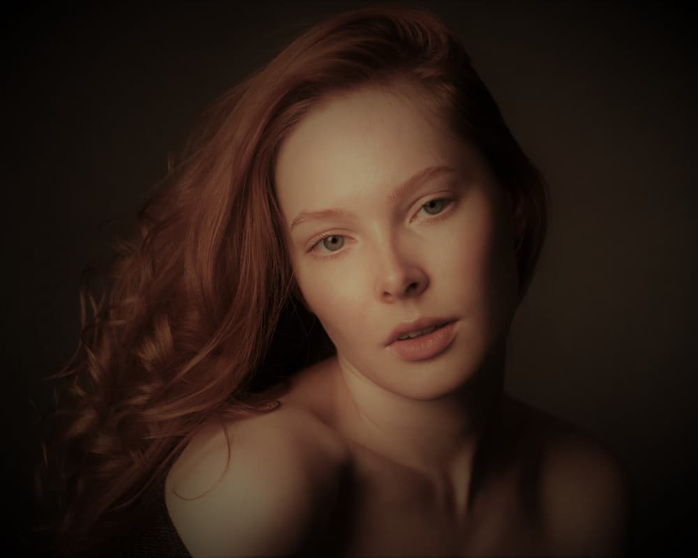 Warm Redhead Portrait by Yoram GIL — canvas wall art
