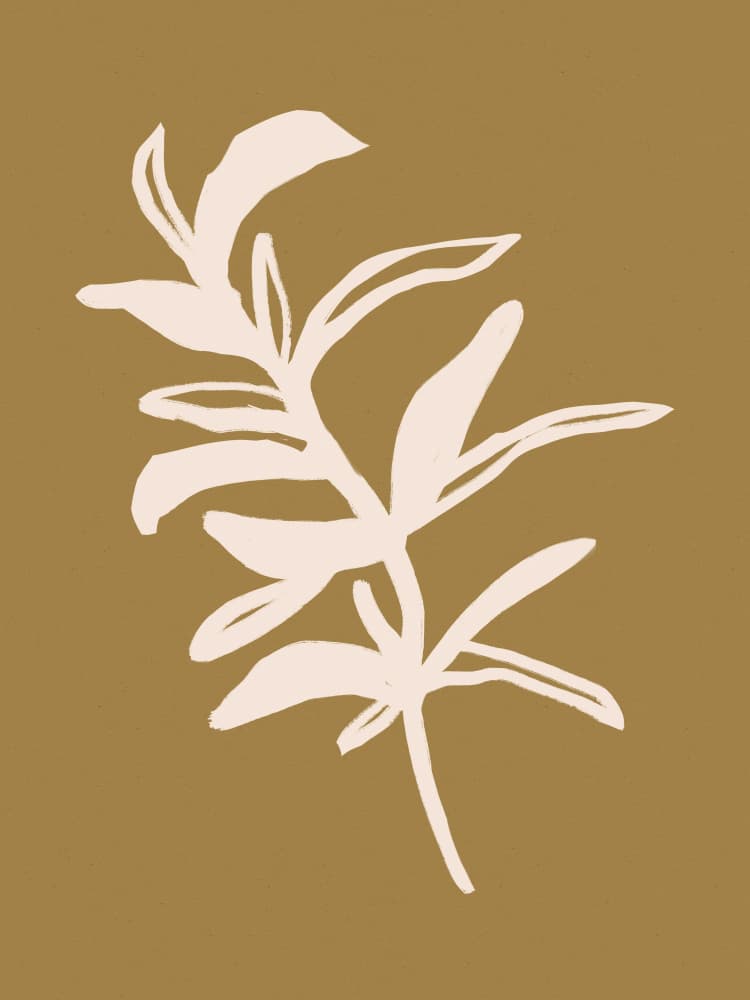 Golden Leaf Silhouette by Treechild — canvas wall art