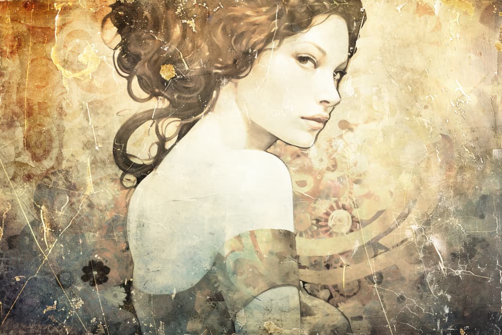 Elegant Vintage Woman by Rafal Kulik — canvas wall art