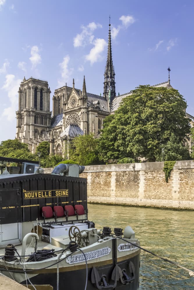 Sunny Notre Dame Seine by Melanie Viola — canvas wall art