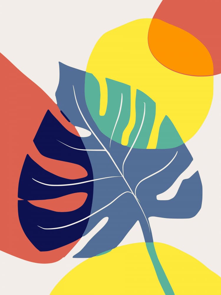 Layered Tropical Leaves by Little Dean — canvas wall art
