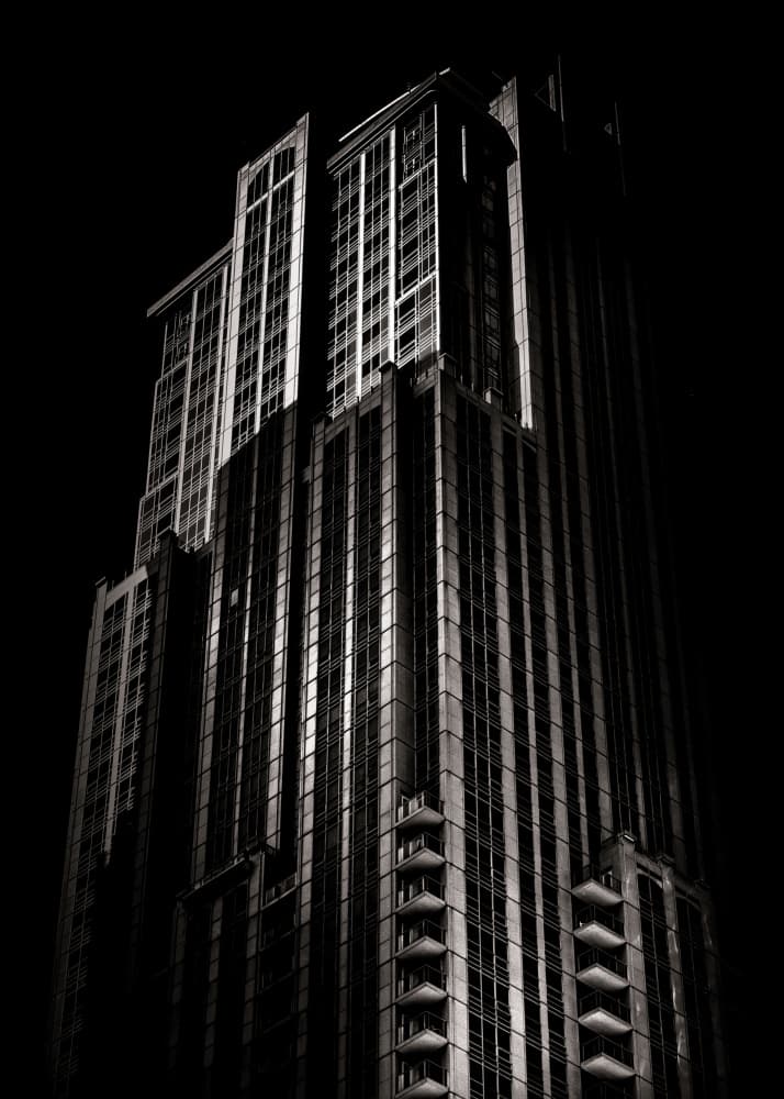 Dramatic City Tower by The Learning Curve Photography — canvas wall art