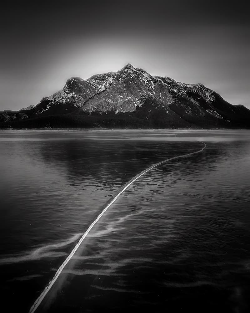 Frozen Lake Mountain Path by Annie Poreider — canvas wall art