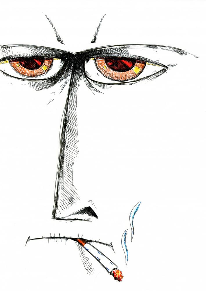 Intense Smoking Man by Kulik — canvas wall art