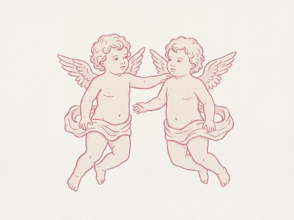 Delicate Pink Cherubs by Andreas Magnusson — canvas wall art
