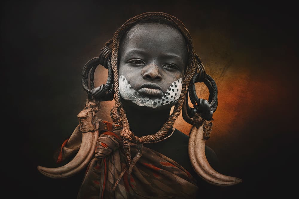 African Tribal Child Portrait by Svetlin Yosifov — canvas wall art