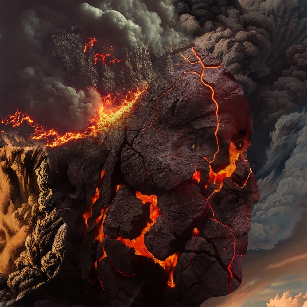Lava Head Eruption by Dov Fuchs — canvas wall art