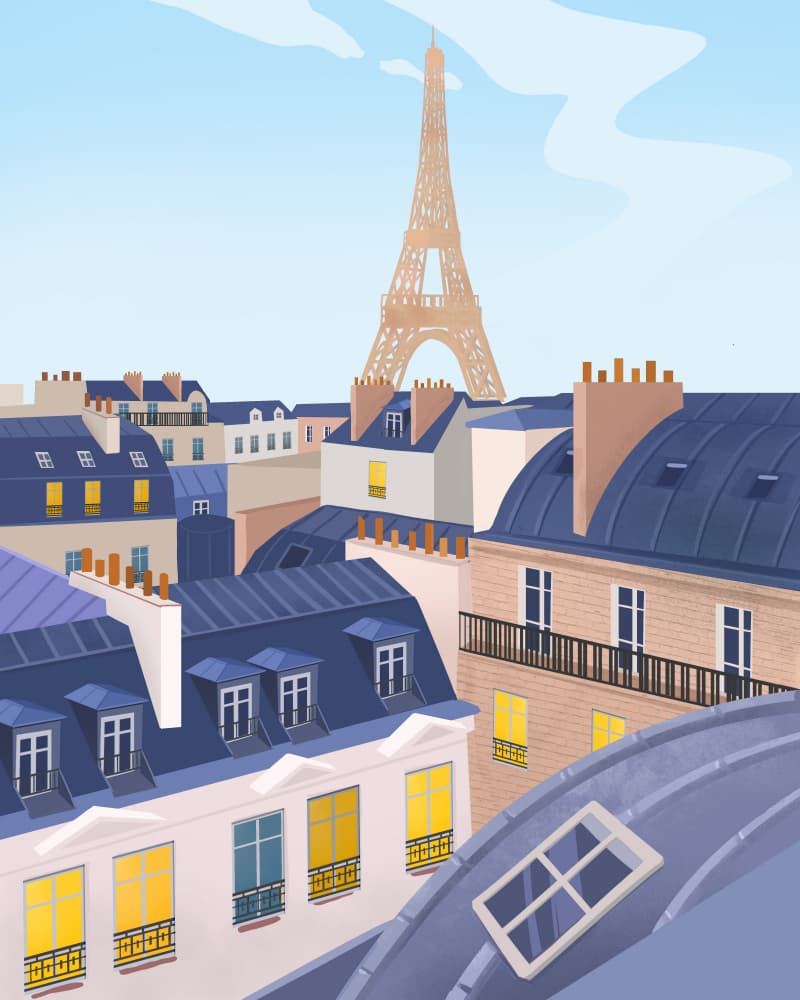 Paris Rooftops by Petra Lizde — canvas wall art