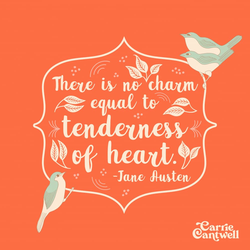 Jane Austen Quote by Carrie Cantwell — canvas wall art