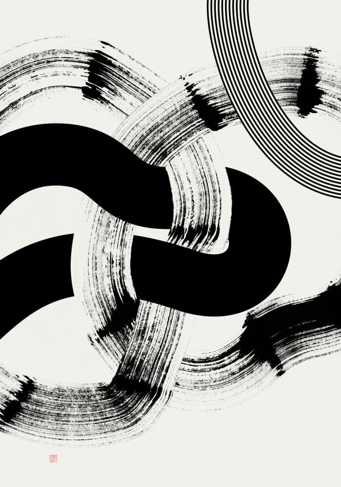 Abstract Brush Curves by Thoth Adan — canvas wall art