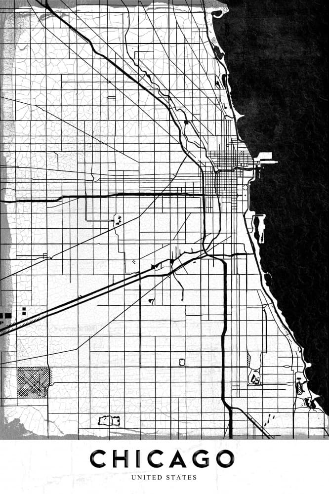 Chicago City Map by StudioSix — canvas wall art