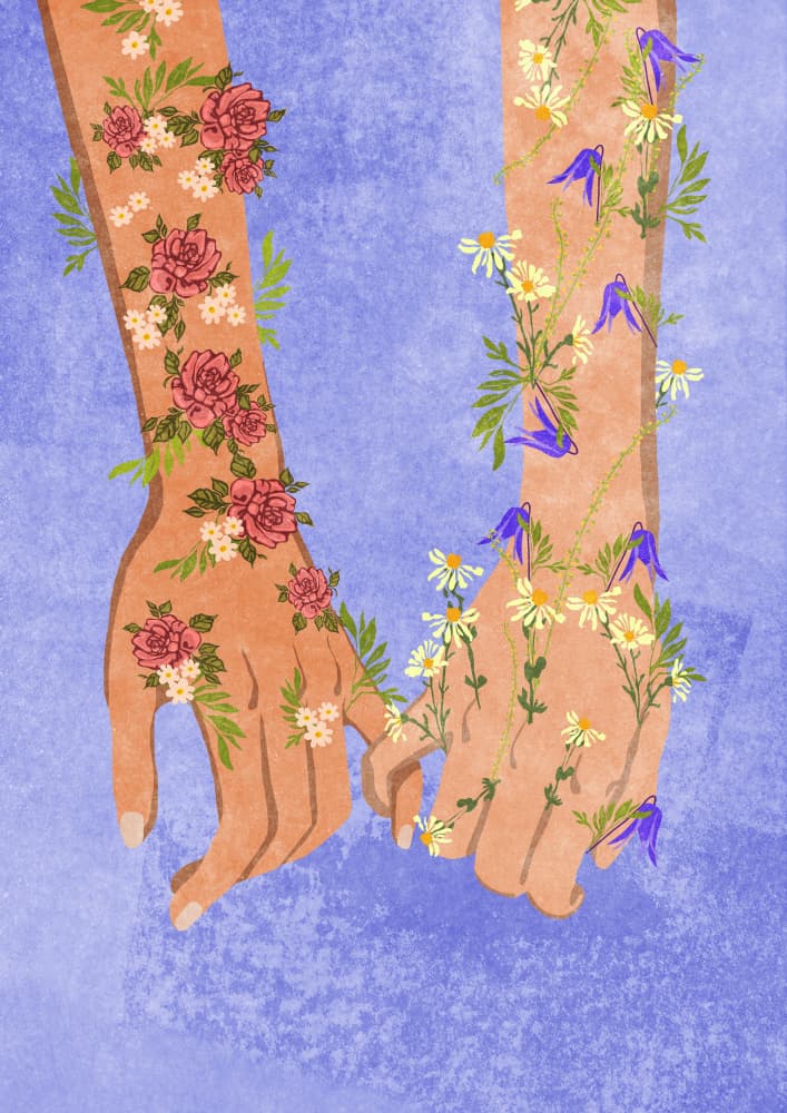 Holding hands by Raissa Oltmanns — canvas wall art