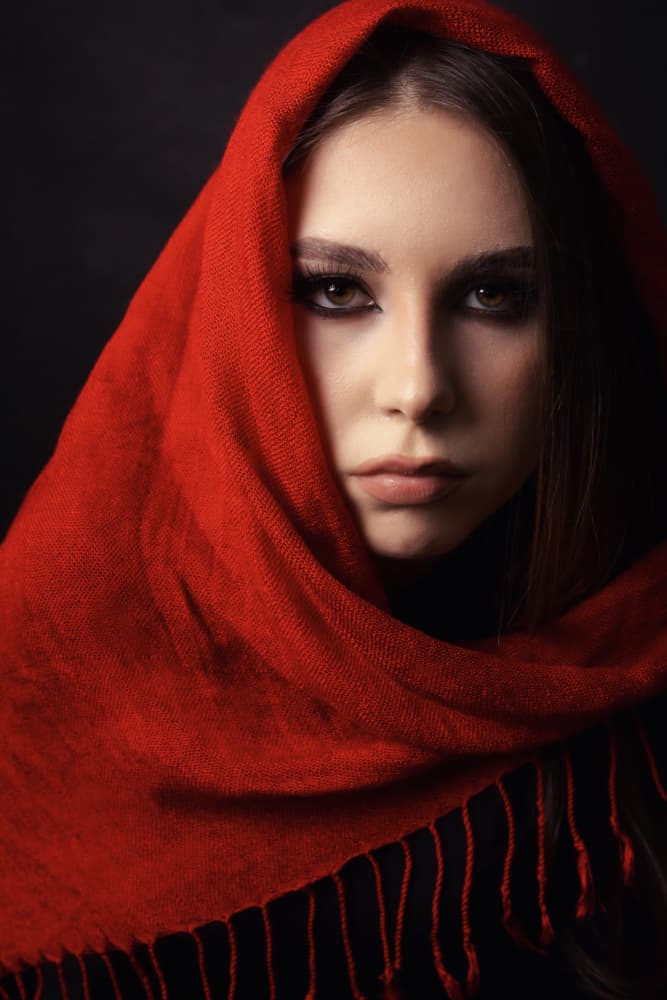 Mysterious Woman In Red by Mihai Bogdan R — canvas wall art