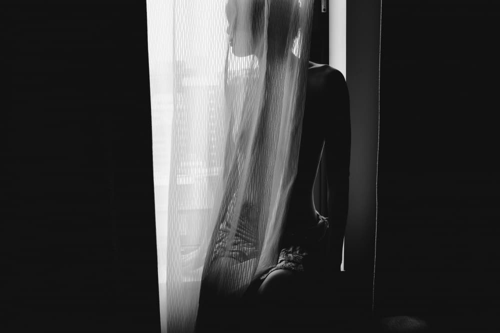 Sensual Window Silhouette by Takaaki Ishikura — canvas wall art