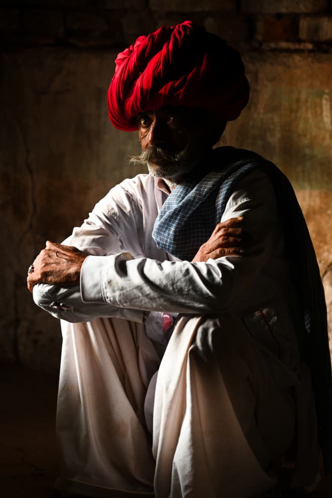 Rajasthani Man in Red Turban by Nadeem Mallick — canvas wall art