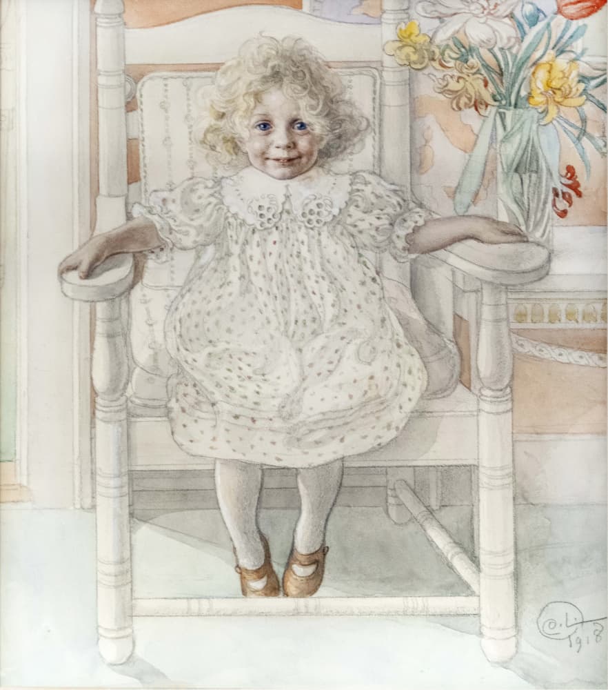 Portrait of Inga Maria Thiel, 1918 by Carl Larsson — canvas wall art