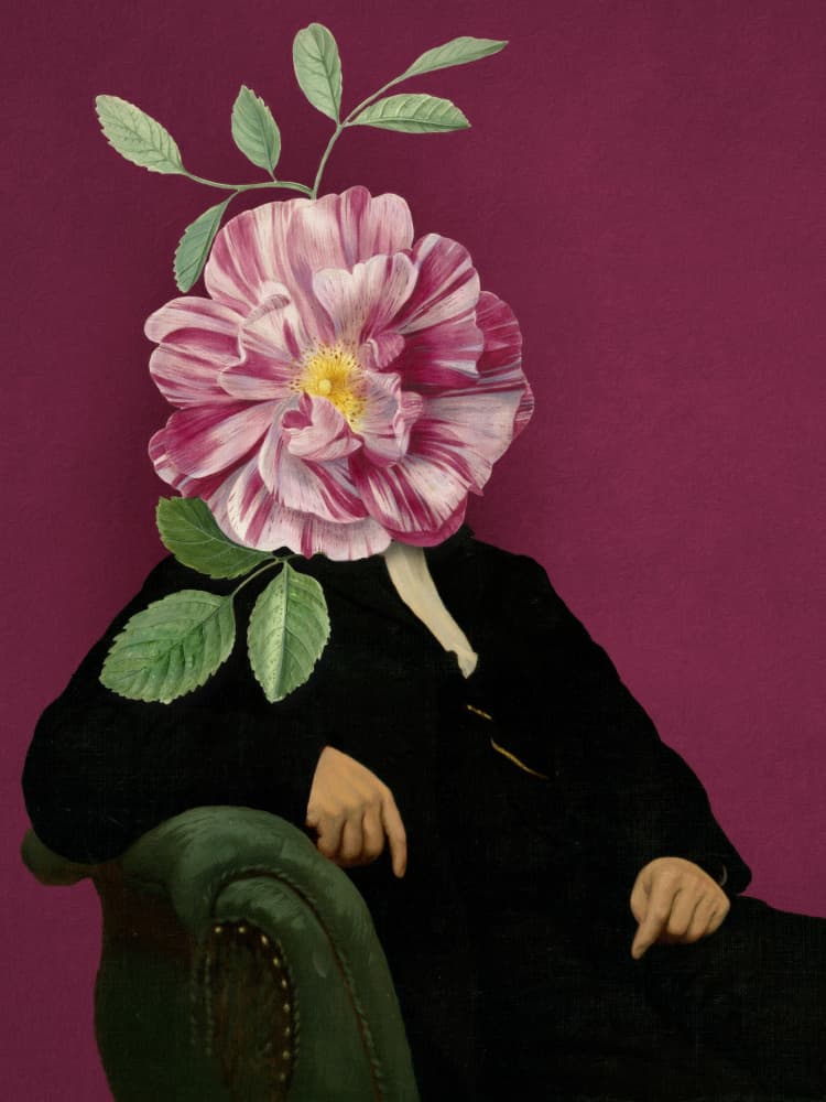 Surreal Rose Portrait by Marja van den Hurk — canvas wall art