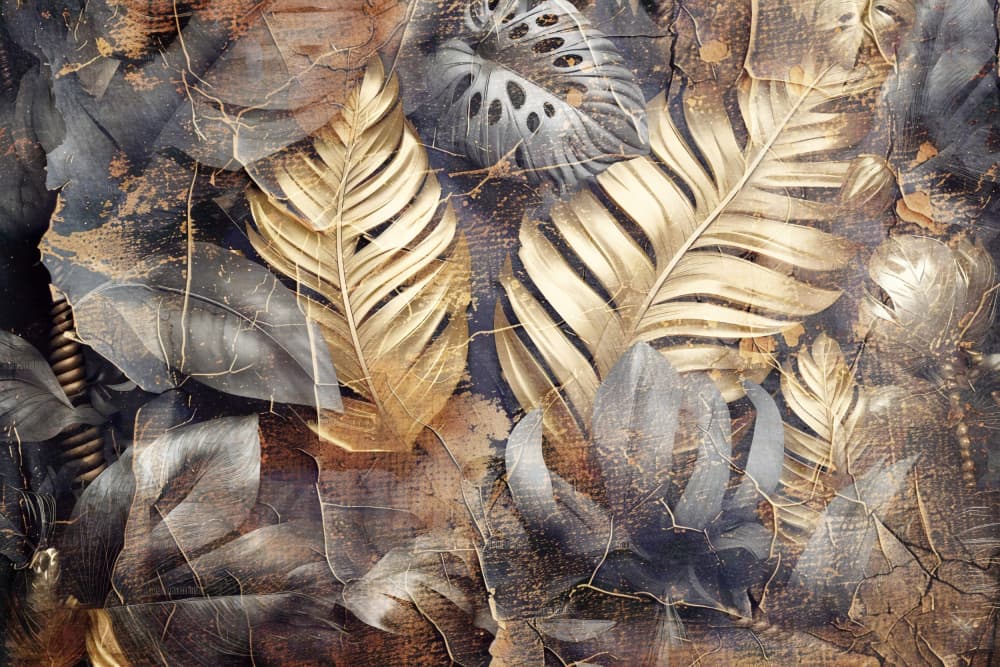 Jungle Leaves Art Illustration Wallart 18 by Rafal Kulik — canvas wall art