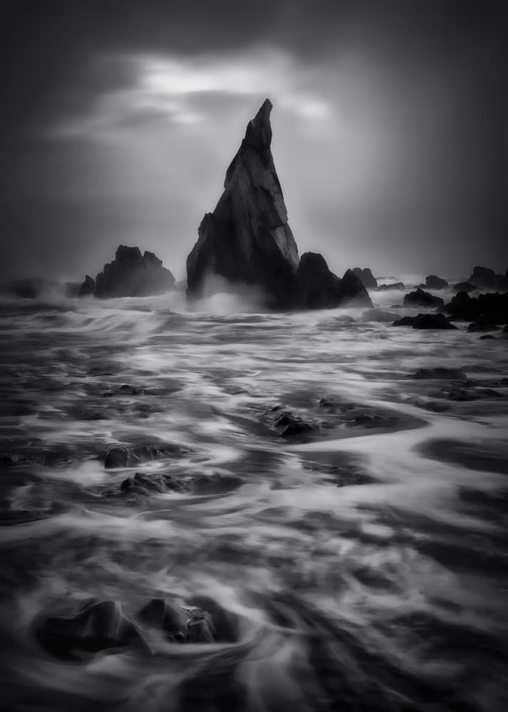 Dramatic Sea Stack by Michael Zheng — canvas wall art