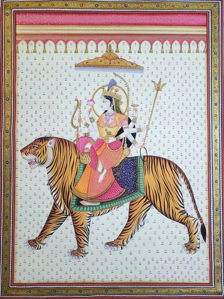 Goddess Durga Tiger Mount by IMAGINEERS STUDIO — canvas wall art