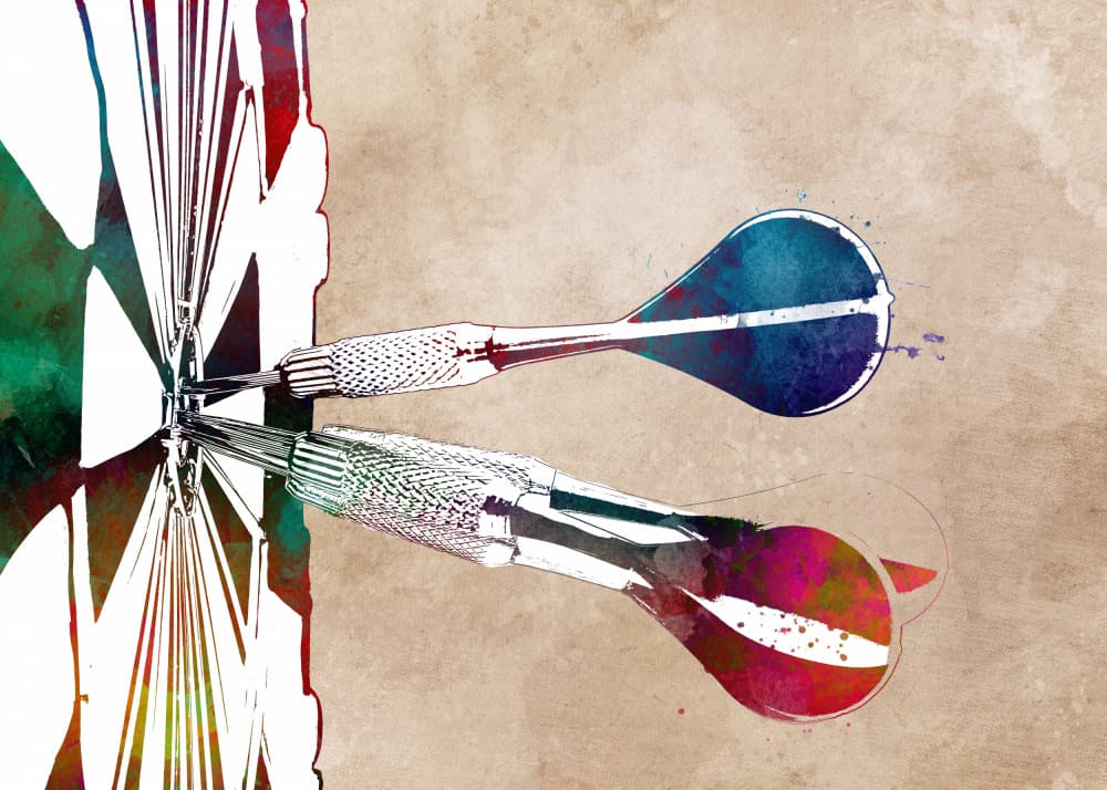Darts Bullseye Hit by Justyna Jaszke — canvas wall art