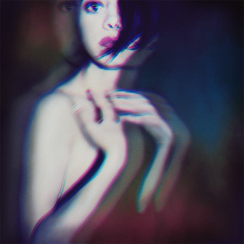 Vibrant Glitch Portrait by Inga Ivanova — canvas wall art