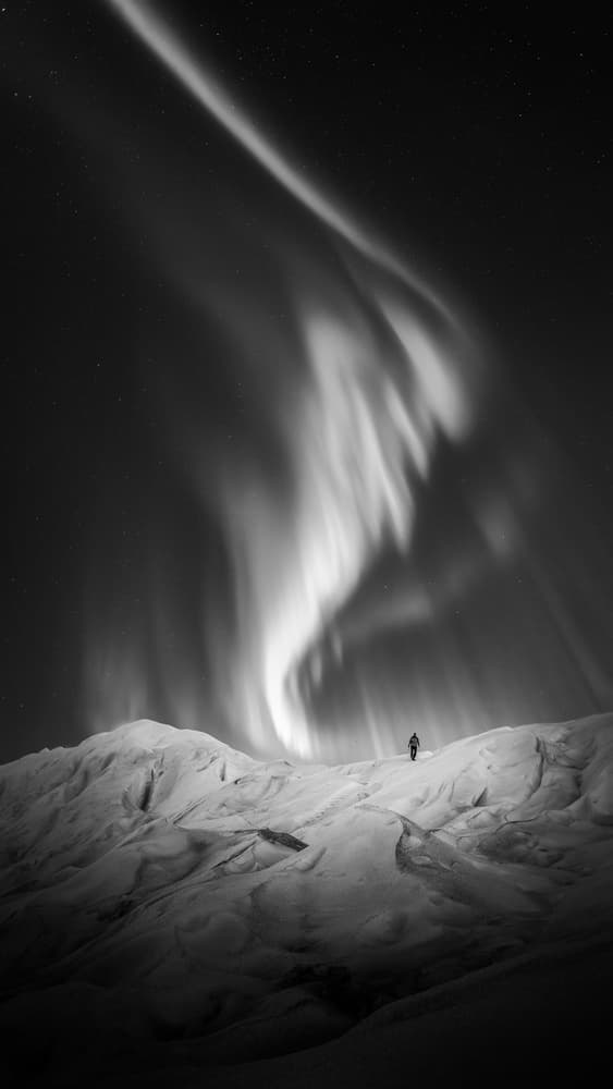 Winter Aurora Landscape by Richard Liu — canvas wall art